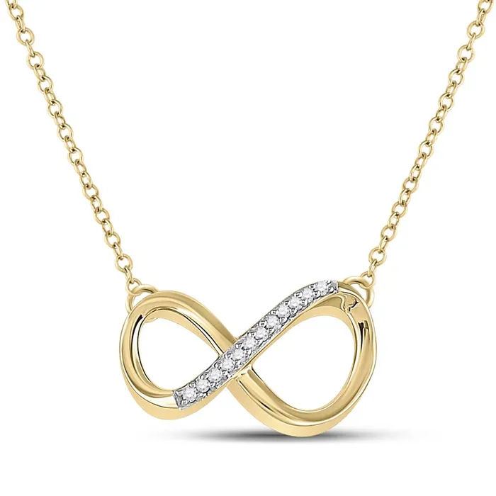 Necklaces gndatlanta 10k Yellow Gold Round Diamond Infinity Necklace 03 Cttw Necklaces gndatlanta 10k Yellow Gold Round Diamond Infinity Necklace 03 Cttw