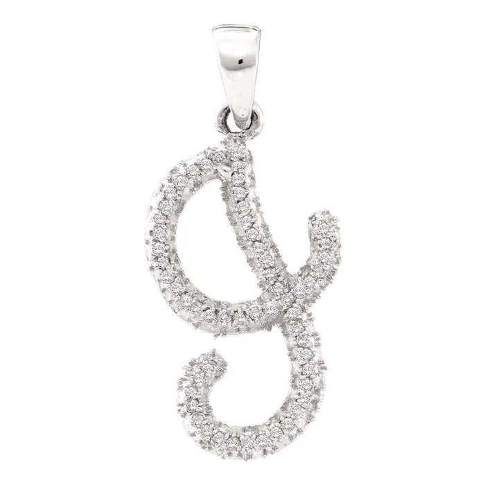 Necklaces gndatlanta 14k White Gold Round Diamond Cursive Letter J Pendant 16 Cttw Necklaces gndatlanta 14k White Gold Round Diamond Cursive Letter J Pendant 16 Cttw