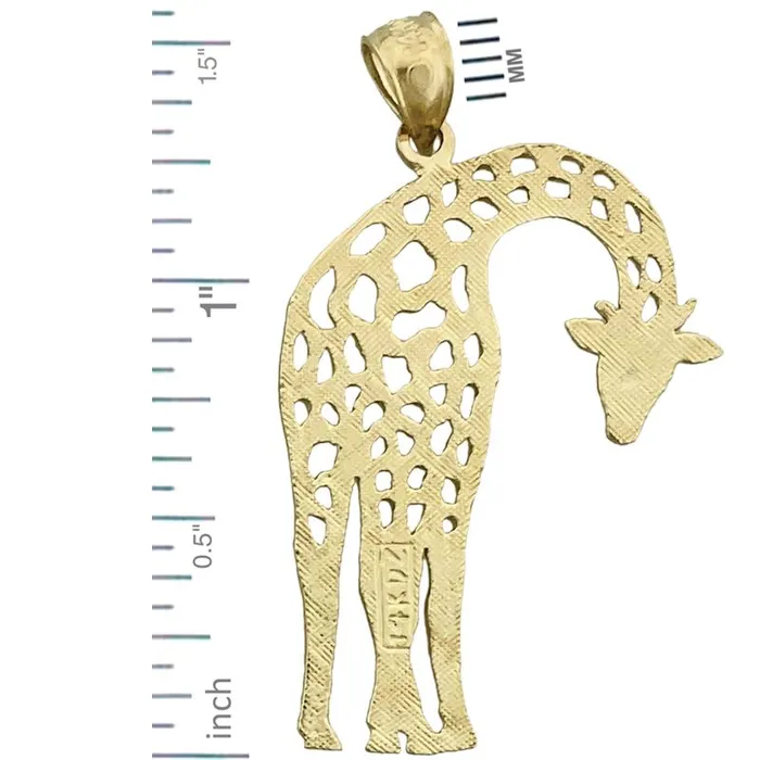 Necklaces Goldia 14K Gold 30MM CutOut Giraffe Pendant