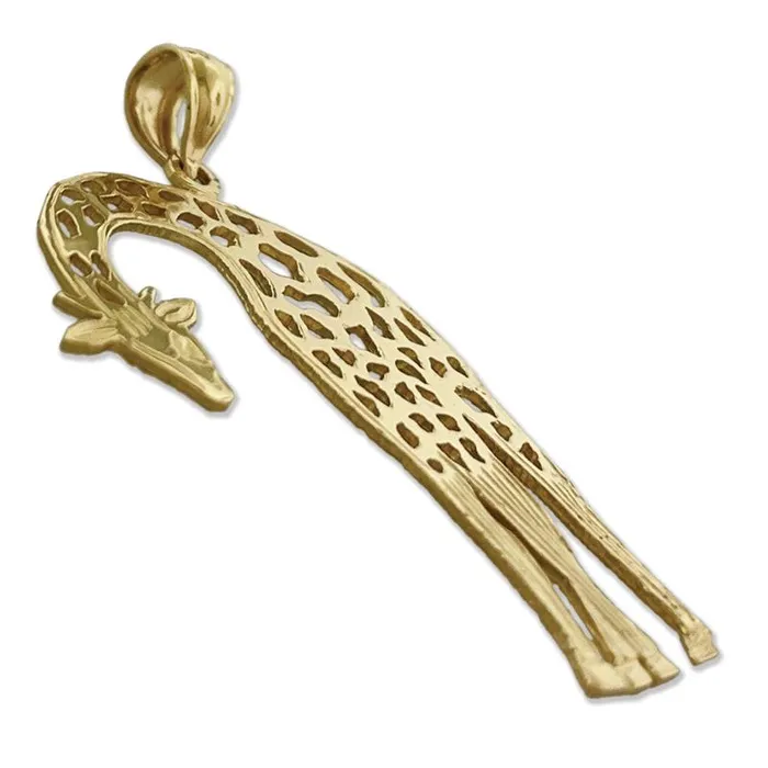 Necklaces Goldia 14K Gold 30MM CutOut Giraffe Pendant