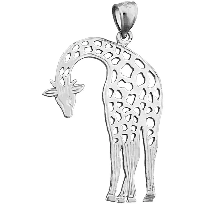 Necklaces Goldia 14K Gold 30MM CutOut Giraffe Pendant