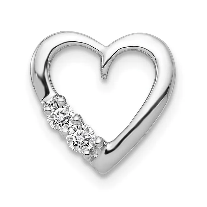 Necklaces Goldia 14k White Gold 110ct Real Diamond Heart Chain Slide