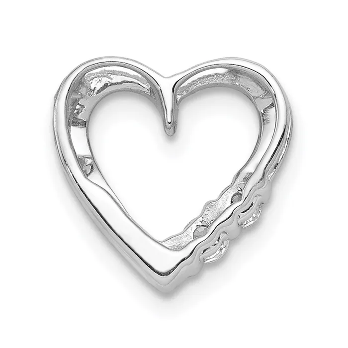 Necklaces Goldia 14k White Gold 110ct Real Diamond Heart Chain Slide