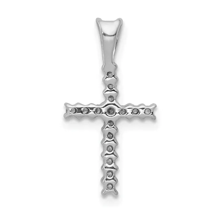 Necklaces Goldia 14k White Gold 16ct Real Diamond Latin Cross Pendant