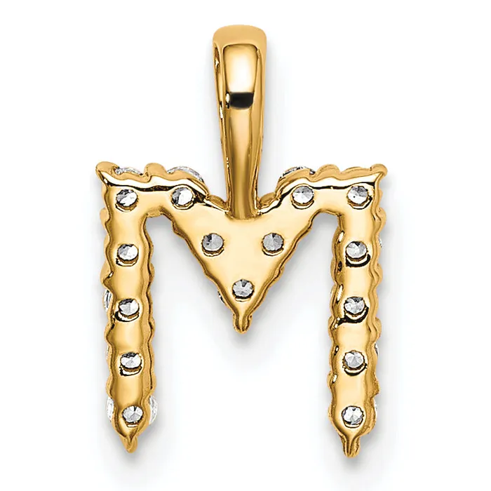 Necklaces Goldia 14k Yellow Gold 16 Ct Lab Grown Diamond VSSI G Letter M Initial Pendant