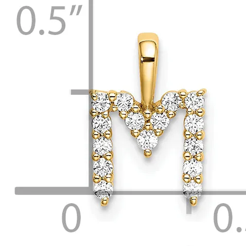 Necklaces Goldia 14k Yellow Gold 16 Ct Lab Grown Diamond VSSI G Letter M Initial Pendant