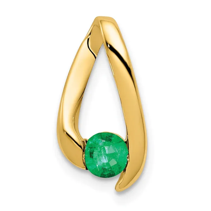 Necklaces Goldia 14K Yellow Gold 4mm Emerald pendant