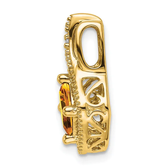 Necklaces Goldia 14K Yellow Gold Citrine and Real Diamond Pendant