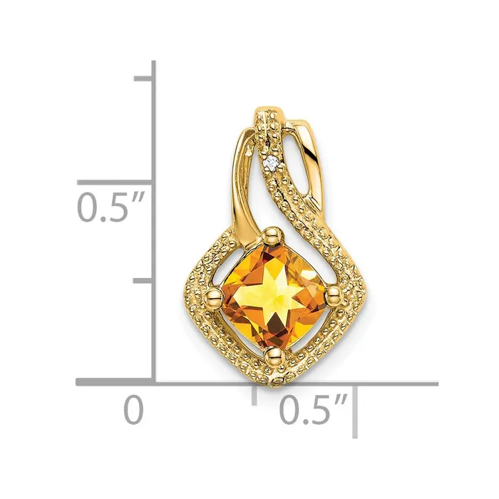 Necklaces Goldia 14K Yellow Gold Citrine and Real Diamond Pendant