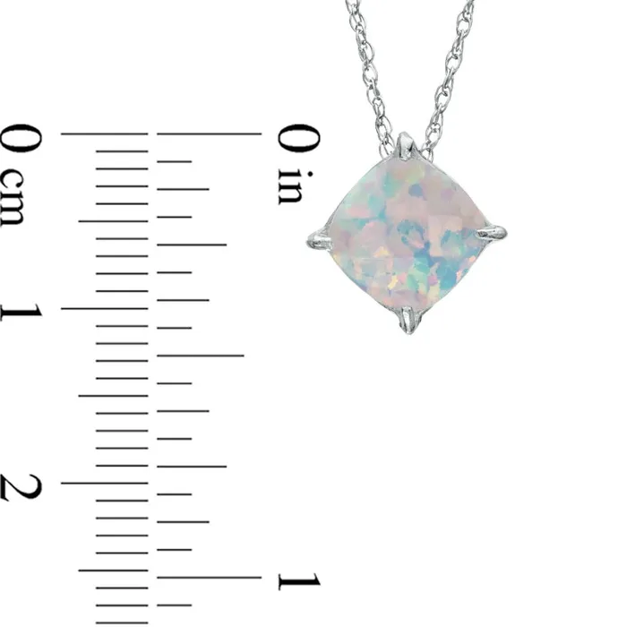 Necklaces Goldia 80mm CushionCut LabCreated Opal Pendant in Sterling Silver Necklaces Goldia 80mm CushionCut LabCreated Opal Pendant in Sterling Silver