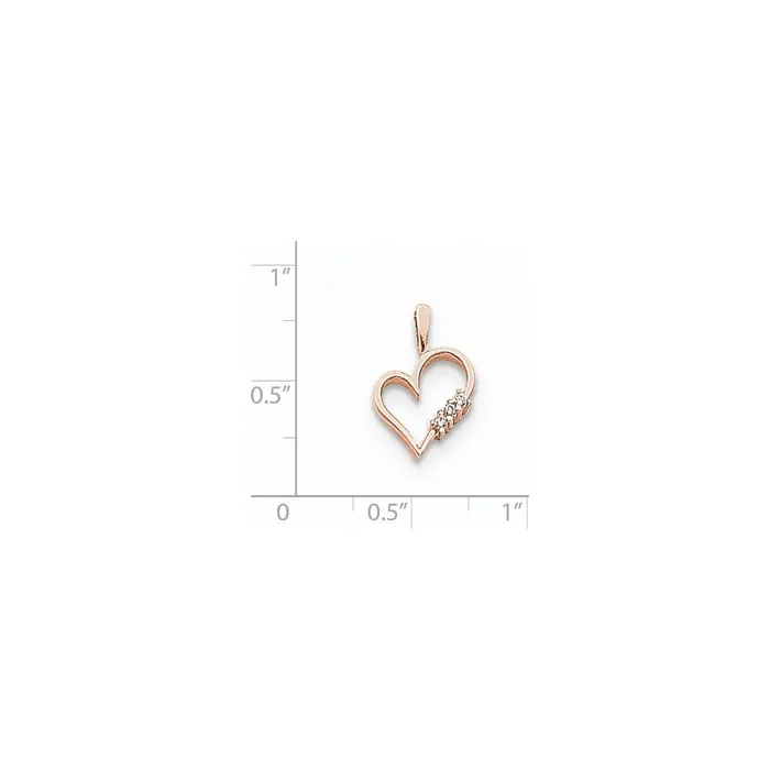 Necklaces Goldiacom 14k Rose Gold AAA Diamond heart pendant