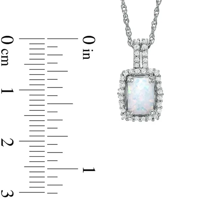 Necklaces Goldia CushionCut LabCreated Opal and White Topaz Framed Pendant in Sterling Silver Necklaces Goldia CushionCut LabCreated Opal and White Topaz Framed Pendant in Sterling Silver