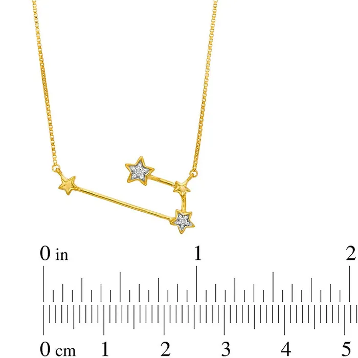 Necklaces Goldia Natural Diamond Accent Aries Constellation Necklace in Sterling Silver with14K Gold Plate Necklaces Goldia Natural Diamond Accent Aries Constellation Necklace in Sterling Silver with14K Gold Plate