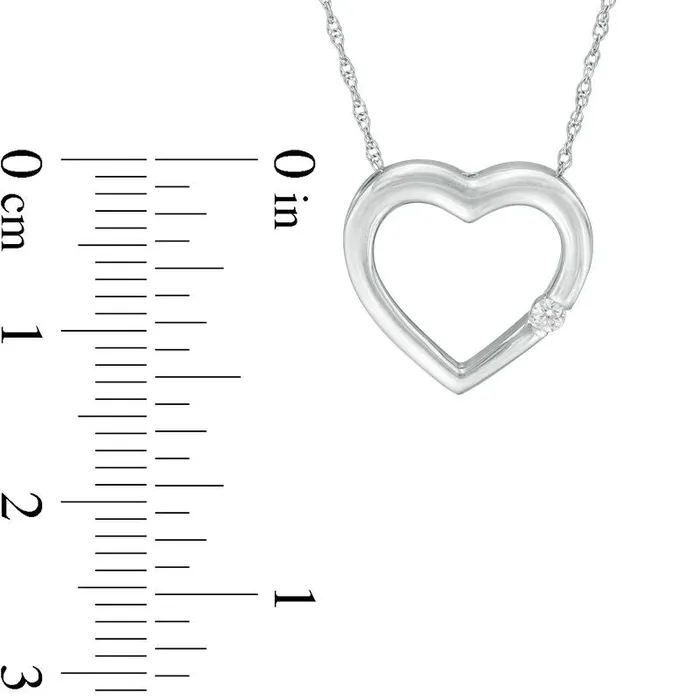 Necklaces Goldia Natural Diamond Accent Heart Pendant in 10K White Gold Necklaces Goldia Natural Diamond Accent Heart Pendant in 10K White Gold