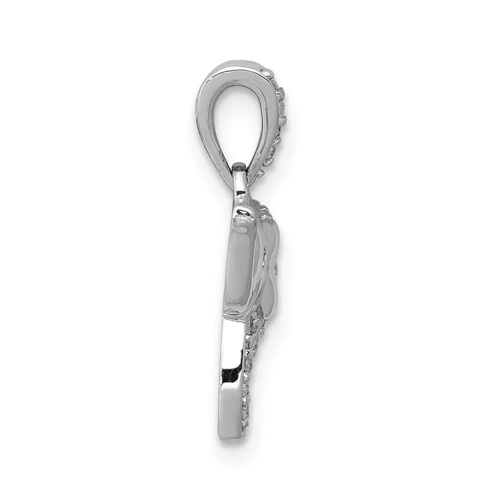 Necklaces Goldia Natural Diamond Elephant Luck Pendant in Solid 14k White Gold