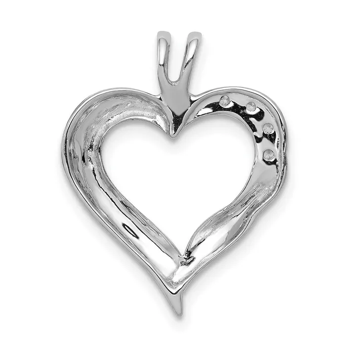 Necklaces Goldia Solid 14k White Gold Simulated CZ Fancy Heart Pendant