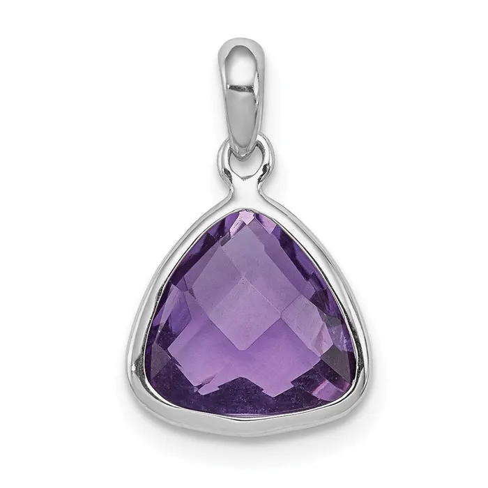 Necklaces Goldia Sterling Silver Rhodiumplated Amethyst Pendant