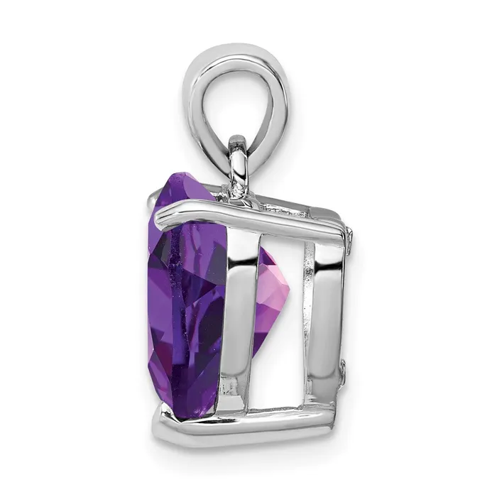 Necklaces Goldia Sterling Silver Rhodiumplated Amethyst Pendant