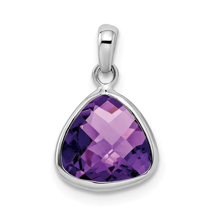 Necklaces Goldia Sterling Silver Rhodiumplated Amethyst Pendant