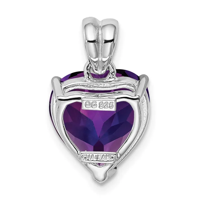 Necklaces Goldia Sterling Silver Rhodiumplated Amethyst Pendant