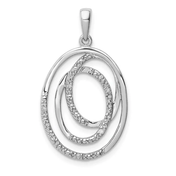 Necklaces Goldia Sterling Silver Rhodium Plated Diamond Pendant