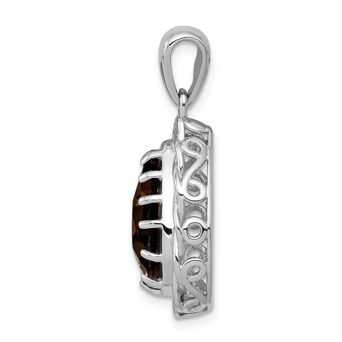 Necklaces Goldia Sterling Silver Rhodiumplated Smoky Quartz Pendant
