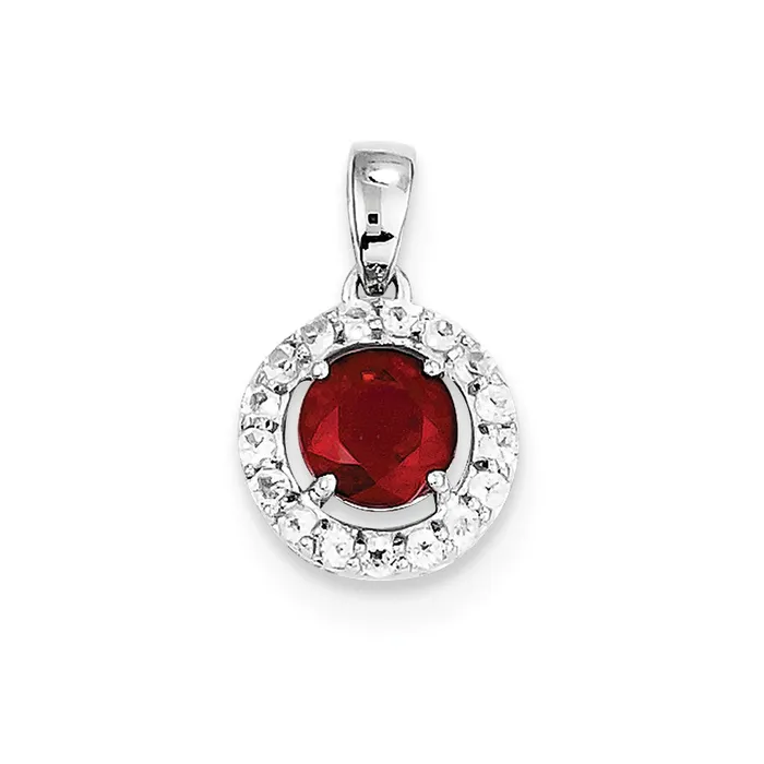 Necklaces Goldia Sterling Silver Rhodiumplated White Topaz u0026 Glass Filled Ruby Pendant Necklaces Goldia Sterling Silver Rhodiumplated White Topaz u0026 Glass Filled Ruby Pendant