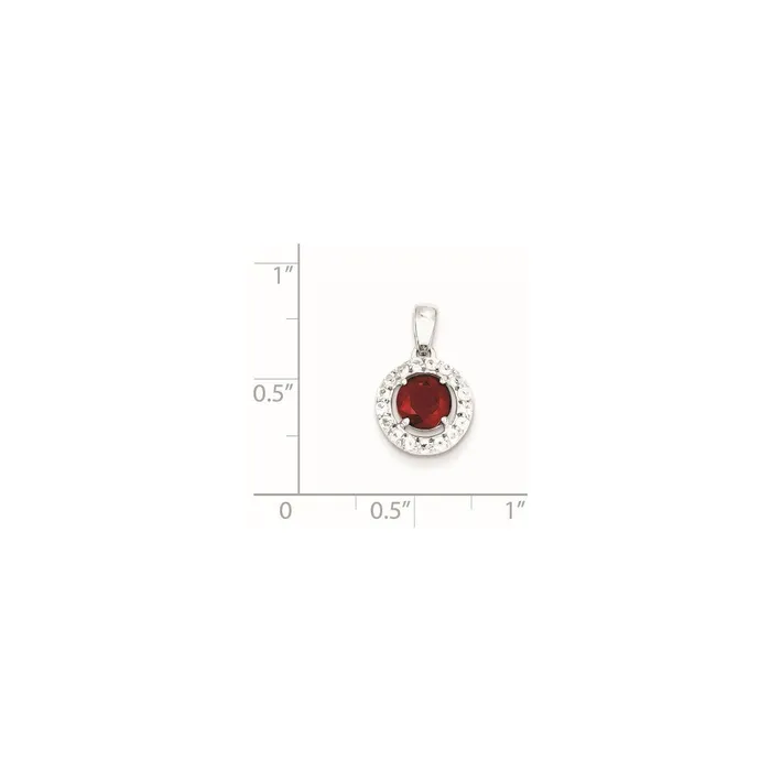 Necklaces Goldia Sterling Silver Rhodiumplated White Topaz u0026 Glass Filled Ruby Pendant