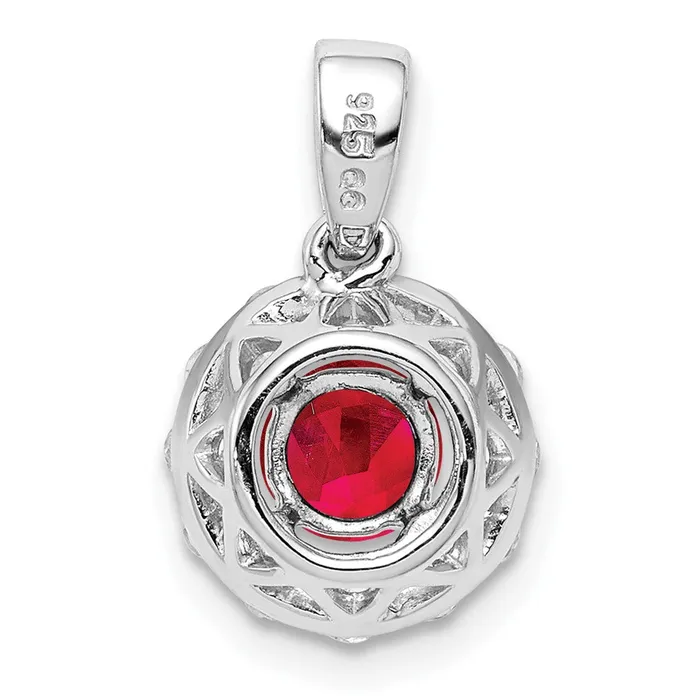 Necklaces Goldia Sterling Silver Rhodiumplated White Topaz u0026 Glass Filled Ruby Pendant