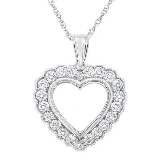 Necklaces JMS always Original Haus of Brilliance 925 Sterling SIlver 1 cttw LabGrown Diamond Heart Pendant Necklace FG Color VS2SI1 Clarity Necklaces JMS always Original Haus of Brilliance 925 Sterling SIlver 1 cttw LabGrown Diamond Heart Pendant Necklace FG Color VS2SI1 Clarity