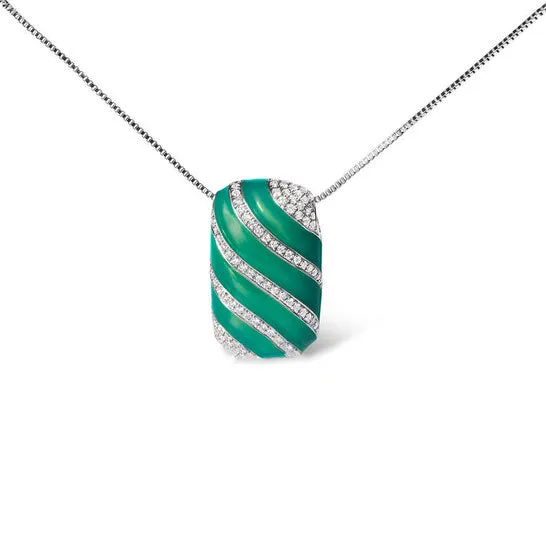 Necklaces JMS always Original Haus of Brilliance 925 Sterling Silver Turquoise Enamel and 12 Cttw Diamond Block 18 Pendant Necklace FG Color VS1VS2 Clarity Necklaces JMS always Original Haus of Brilliance 925 Sterling Silver Turquoise Enamel and 12 Cttw Diamond Block 18 Pendant Necklace FG Color VS1VS2 Clarity