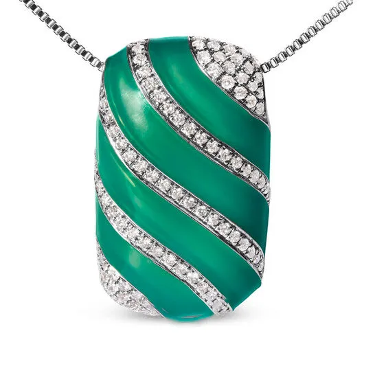 Necklaces JMS always Original Haus of Brilliance 925 Sterling Silver Turquoise Enamel and 12 Cttw Diamond Block 18 Pendant Necklace FG Color VS1VS2 Clarity Necklaces JMS always Original Haus of Brilliance 925 Sterling Silver Turquoise Enamel and 12 Cttw Diamond Block 18 Pendant Necklace FG Color VS1VS2 Clarity
