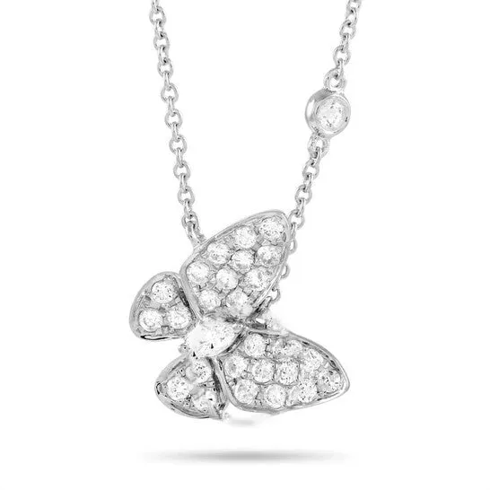 Necklaces JMS always Original LB Exclusive 18K White Gold 075ct Diamond Butterfly Necklace Necklaces JMS always Original LB Exclusive 18K White Gold 075ct Diamond Butterfly Necklace