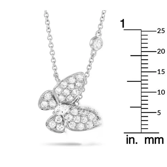 Necklaces JMS always Original LB Exclusive 18K White Gold 075ct Diamond Butterfly Necklace Necklaces JMS always Original LB Exclusive 18K White Gold 075ct Diamond Butterfly Necklace