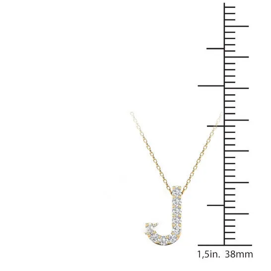 Necklaces JMS always Original Maulijewels 14K Yellow Gold Initial J 009 Carat Natural Round White Diamond Pendant Necklace With 18 Cable Chain Necklaces JMS always Original Maulijewels 14K Yellow Gold Initial J 009 Carat Natural Round White Diamond Pendant Necklace With 18 Cable Chain