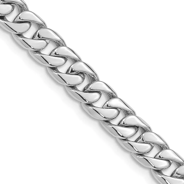 Necklaces MDS Solid 14K White Gold 20 inch 68mm Hand Polished Flat Beveled Curb Link with Box Catch Clasp Chain Necklace Necklaces MDS Solid 14K White Gold 20 inch 68mm Hand Polished Flat Beveled Curb Link with Box Catch Clasp Chain Necklace