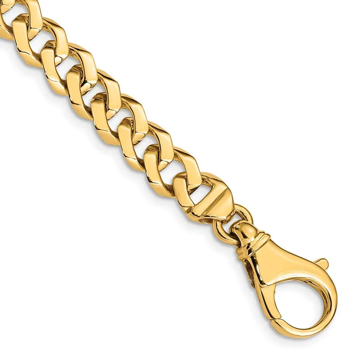 Necklaces MDS Solid 14K Yellow Gold 24 inch 8mm Hand Polished Fancy Link with Fancy Lobster Clasp Chain Necklace Necklaces MDS Solid 14K Yellow Gold 24 inch 8mm Hand Polished Fancy Link with Fancy Lobster Clasp Chain Necklace