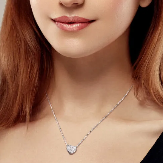 Necklaces Original AMOUR 2 CT TGW Created Moissanite Halo Heart Pendant with Chain In Sterling Silver JMS always Necklaces Original AMOUR 2 CT TGW Created Moissanite Halo Heart Pendant with Chain In Sterling Silver JMS always