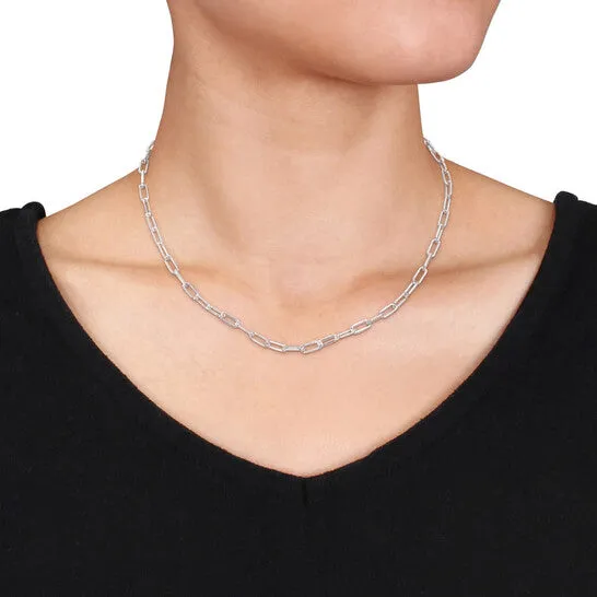 Necklaces Original AMOUR 35mm Paperclip Chain Necklace In Sterling Silver 16 In JMS always Necklaces Original AMOUR 35mm Paperclip Chain Necklace In Sterling Silver 16 In JMS always