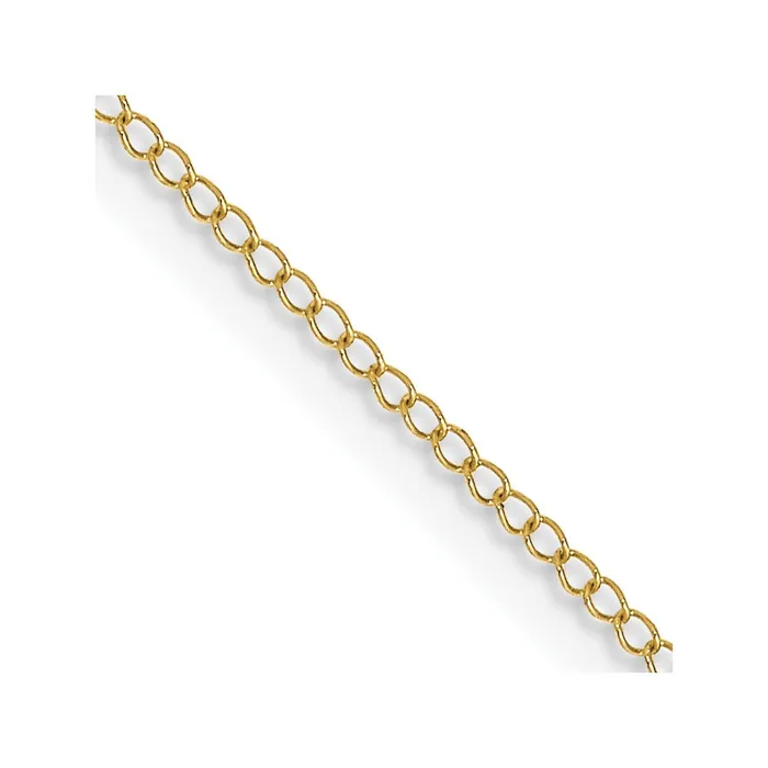 Necklaces QGold 10K Yellow Gold 5mm Carded Curb Chain Necklace