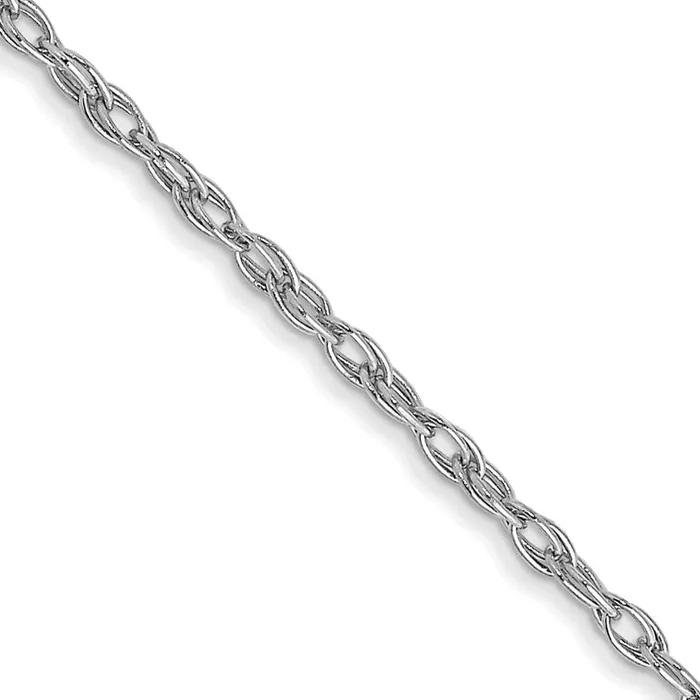 Necklaces QGold 14K White Gold 18 inch Carded 135mm Cable Rope with Spring Ring Clasp Chain Necklace Necklaces QGold 14K White Gold 18 inch Carded 135mm Cable Rope with Spring Ring Clasp Chain Necklace