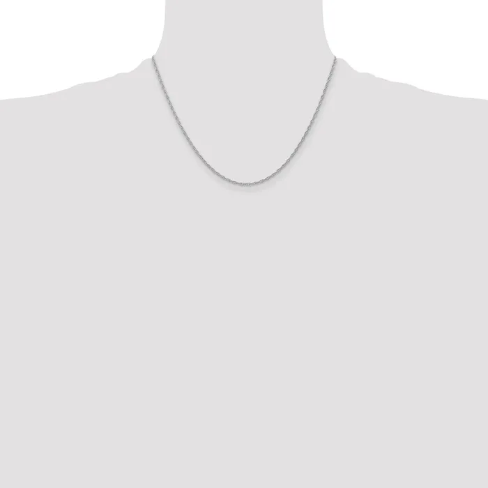 Necklaces QGold 14K White Gold 18 inch Carded 135mm Cable Rope with Spring Ring Clasp Chain Necklace Necklaces QGold 14K White Gold 18 inch Carded 135mm Cable Rope with Spring Ring Clasp Chain Necklace