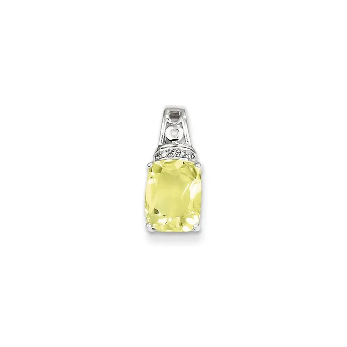 Necklaces Sterling Silver Diamond u0026 Lemon Quartz Pendant Goldia