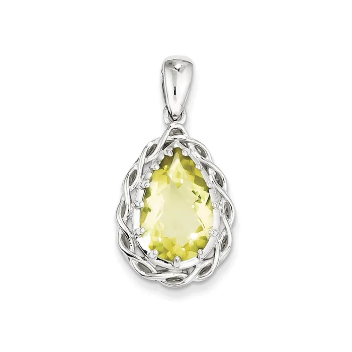 Necklaces Sterling Silver Lemon Quartz Pendant Goldia