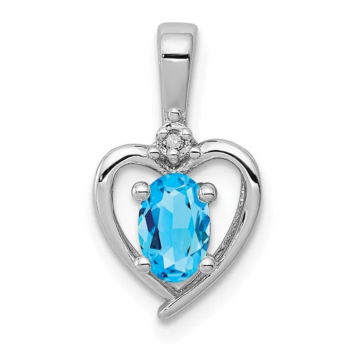 Necklaces Sterling Silver Rhodiumplated Light Swiss Blue Topaz u0026 Diamond Pendant Goldia Necklaces Sterling Silver Rhodiumplated Light Swiss Blue Topaz u0026 Diamond Pendant Goldia