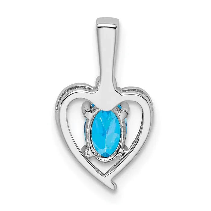 Necklaces Sterling Silver Rhodiumplated Light Swiss Blue Topaz u0026 Diamond Pendant Goldia