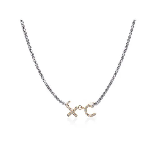 Original ALOR Grey Chain Expressions of Love XO Necklace with 14kt Yellow Gold Diamonds JMS always Necklaces Original ALOR Grey Chain Expressions of Love XO Necklace with 14kt Yellow Gold Diamonds JMS always Necklaces