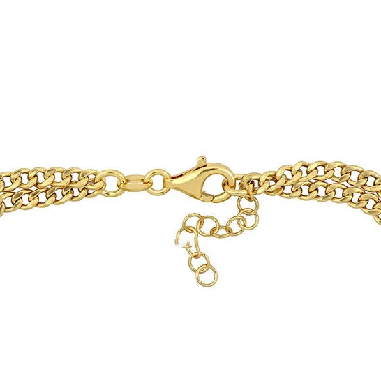 Original Amour 10x155mm Cultured Freshwater Rectangular Pearl Double Row Bracelet with Curb Chain in Yellow Plated Sterling Silver JMS always Bracelets Original Amour 10x155mm Cultured Freshwater Rectangular Pearl Double Row Bracelet with Curb Chain in Yellow Plated Sterling Silver JMS always Bracelets