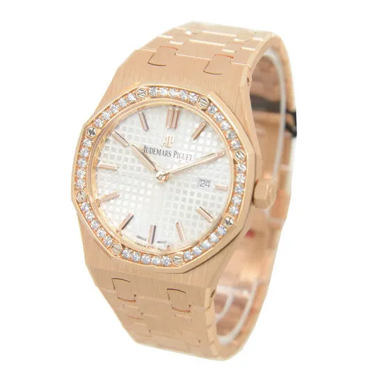 Original Audemars Piguet Royal Oak Silver Dial 18kt Rose Gold Ladies Watch 67651ORZZ1261OR01 JMS always Earrings Original Audemars Piguet Royal Oak Silver Dial 18kt Rose Gold Ladies Watch 67651ORZZ1261OR01 JMS always Earrings