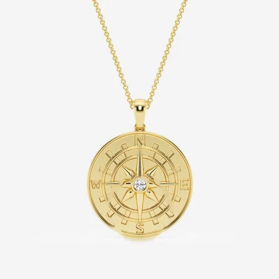 Original Brilliant Diamond 14K Yellow Gold 110 ctw Round Lab Grown Diamond Compass Fashion Pendant Necklace for Men FG VS2 JMS always Necklaces Original Brilliant Diamond 14K Yellow Gold 110 ctw Round Lab Grown Diamond Compass Fashion Pendant Necklace for Men FG VS2 JMS always Necklaces